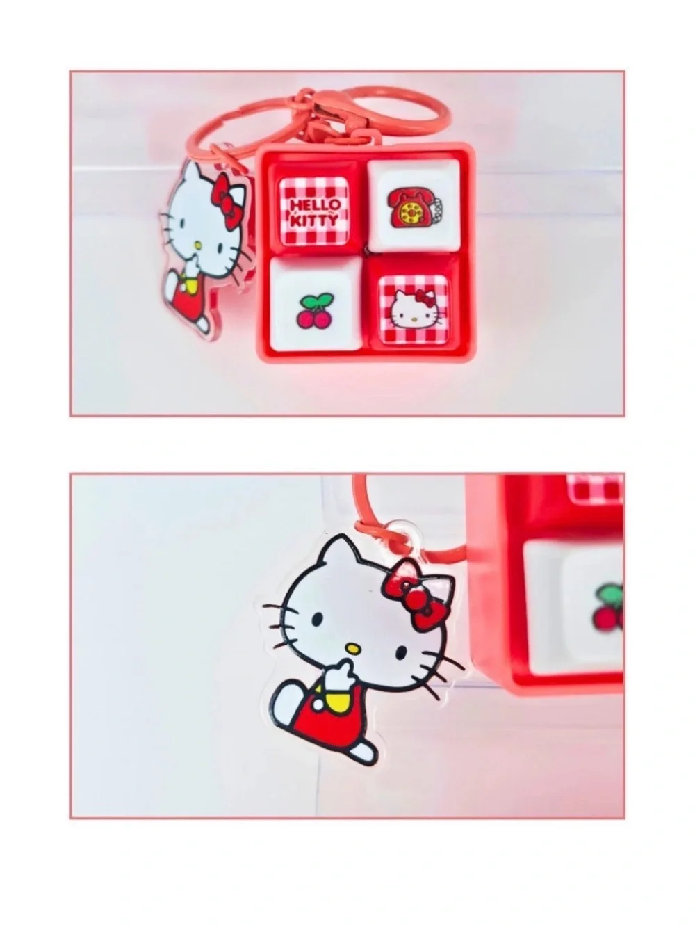 Hello Kitty Keychain Fidget Keychain in Red, NWT LED Lights & Sounds